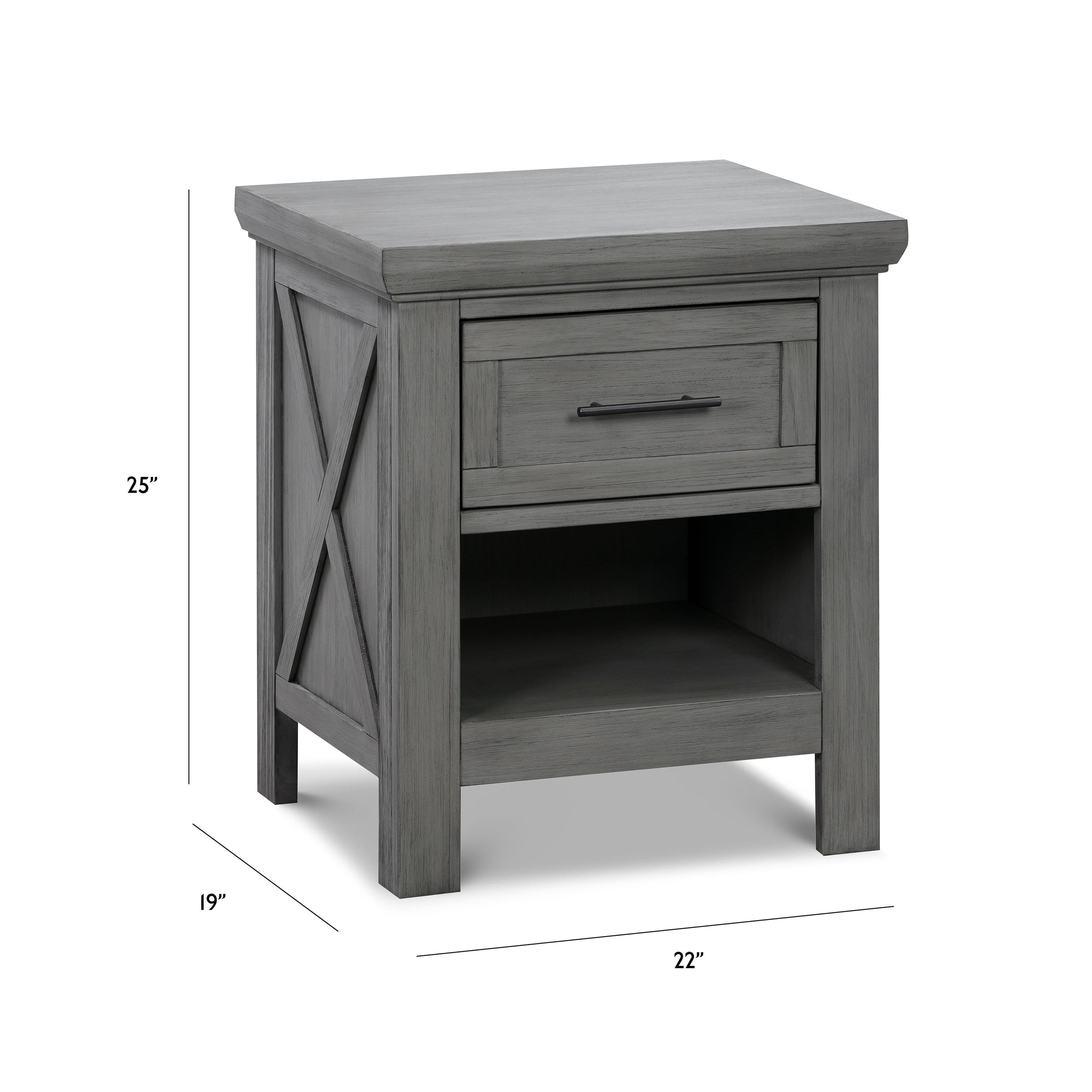 B14560WC,Emory Farmhouse Nightstand in Weathered Charcoal