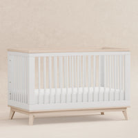 M5801WNX,Scoot 3-in-1 Convertible Crib w/ToddlerBedConversion Kit in White/WashedNatural