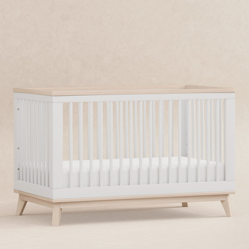 M5801WNX,Scoot 3-in-1 Convertible Crib w/ToddlerBedConversion Kit in White/WashedNatural
