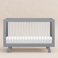 M4201GW,Hudson 3-in-1 Convertible Crib w/Toddler Bed Conversion Kit in Grey/White
