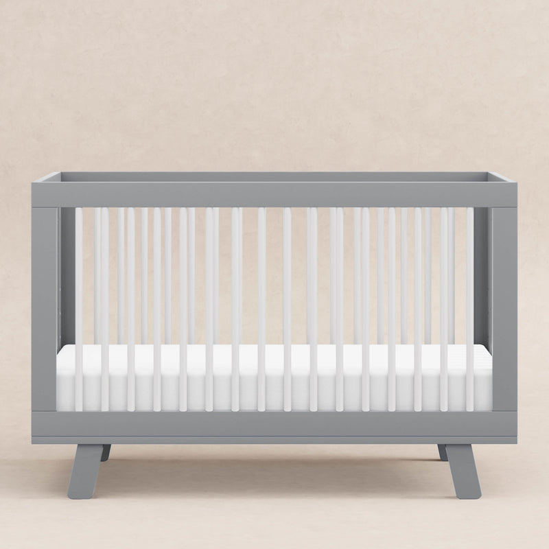 M4201GW,Hudson 3-in-1 Convertible Crib w/Toddler Bed Conversion Kit in Grey/White