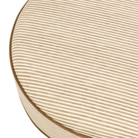 M33385BSCTF,Nate Berkus x Babyletto Astre Ottoman in Perf Bronze Stripe Eco-Crossweave w/Toffee feet