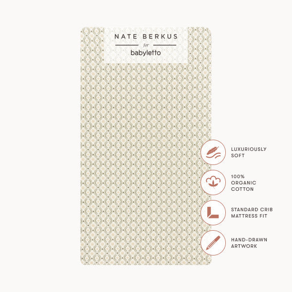 T34335JSR,Nate Berkus x Babyletto Crib Sheet in Juniper Star