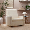M20984CSHLB,Cali Pillowback Chair and a Half Glider in Chantilly Fleece w/ Light Wood Base