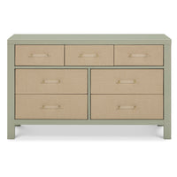 M24816FSPSEW,Eloise 7-Drawer Assembled Dresser in French Sage and Performance Sand Eco-Weave