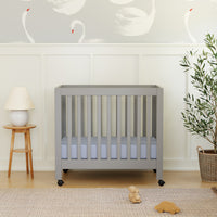 M6698G,Origami Mini Crib in Grey Finish