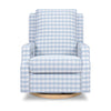 M22286BGHLB,Crewe Electronic Swivel Glider Recliner in Blue Gingham with Light Wood Base