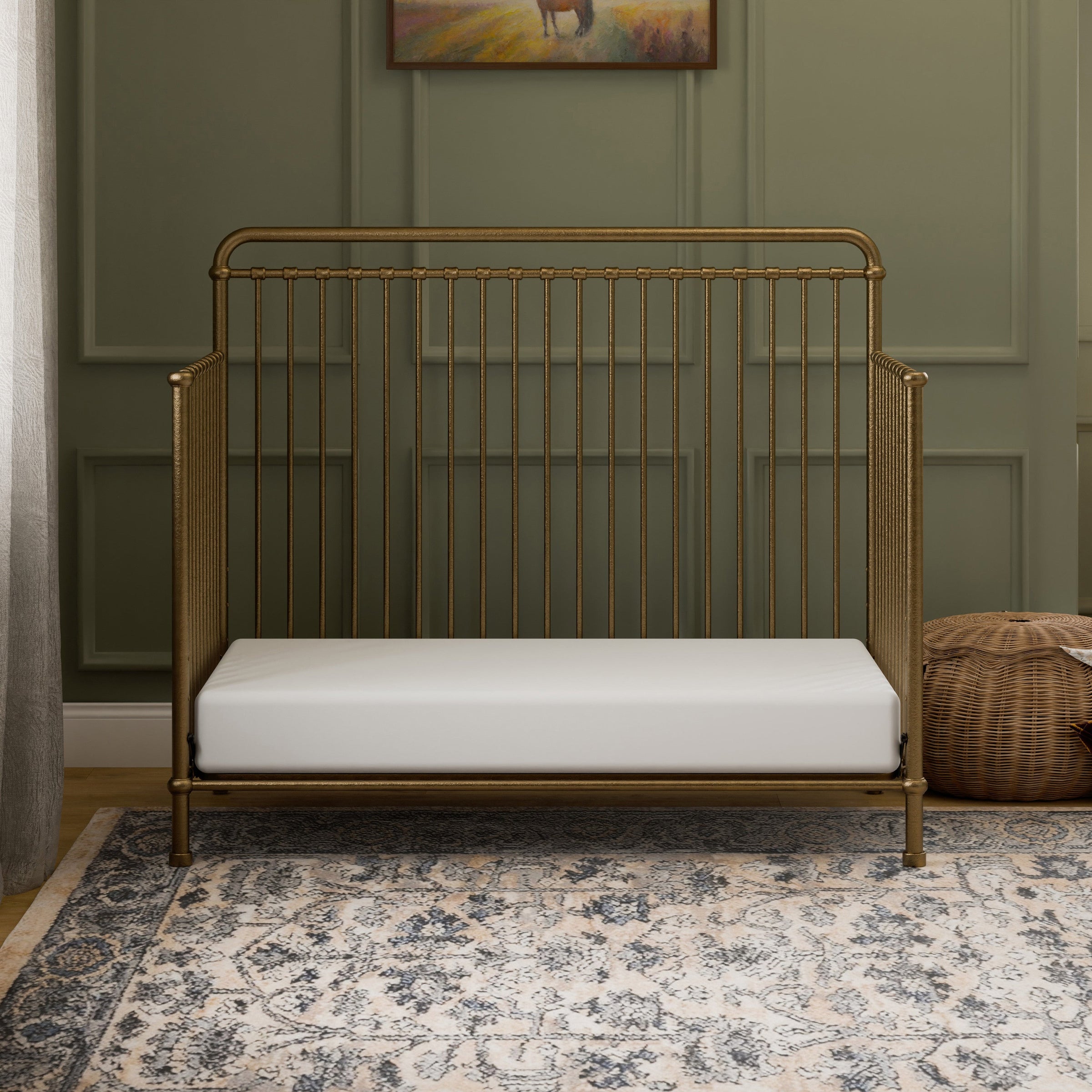 M15301VG,Winston 4-in-1 Convertible Crib in Vintage Gold
