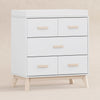 M5823WNX,Scoot 3-Drawer Changer Dresser in White/Washed Natural Finish