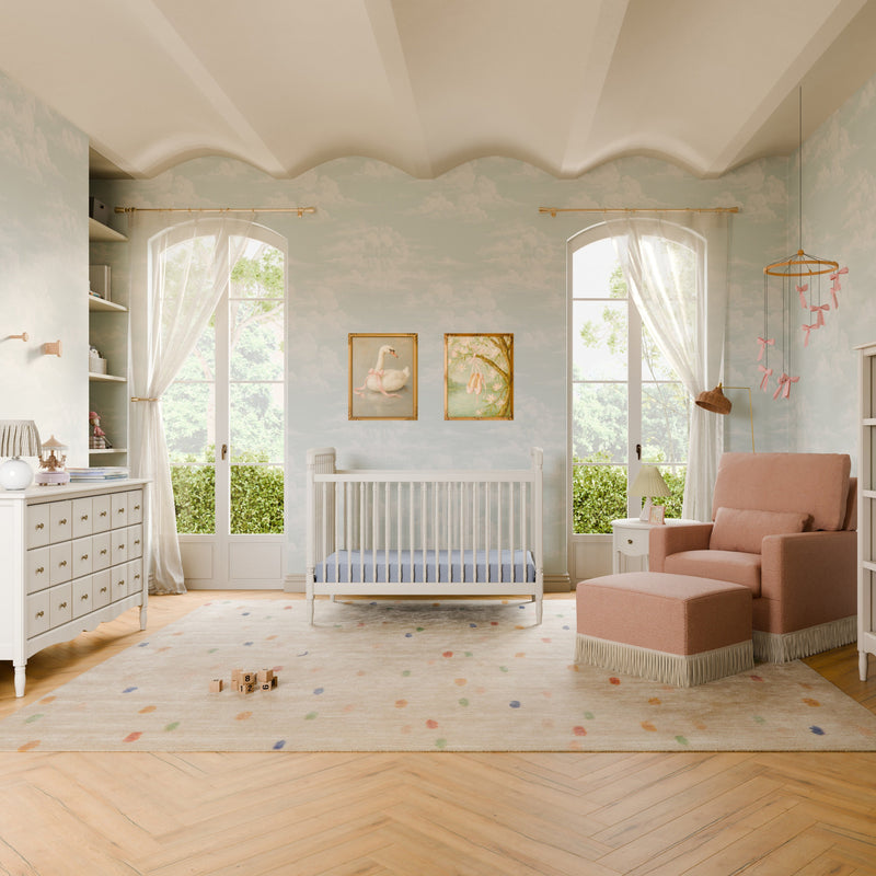 M7101RW,Liberty 3-in-1 Convertible Spindle Crib w/Toddler Bed Conversion Kit in Warm White