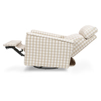M17182TGH,Willa Pro Power Glider Recliner w/ Power Lumbar in Tan Gingham