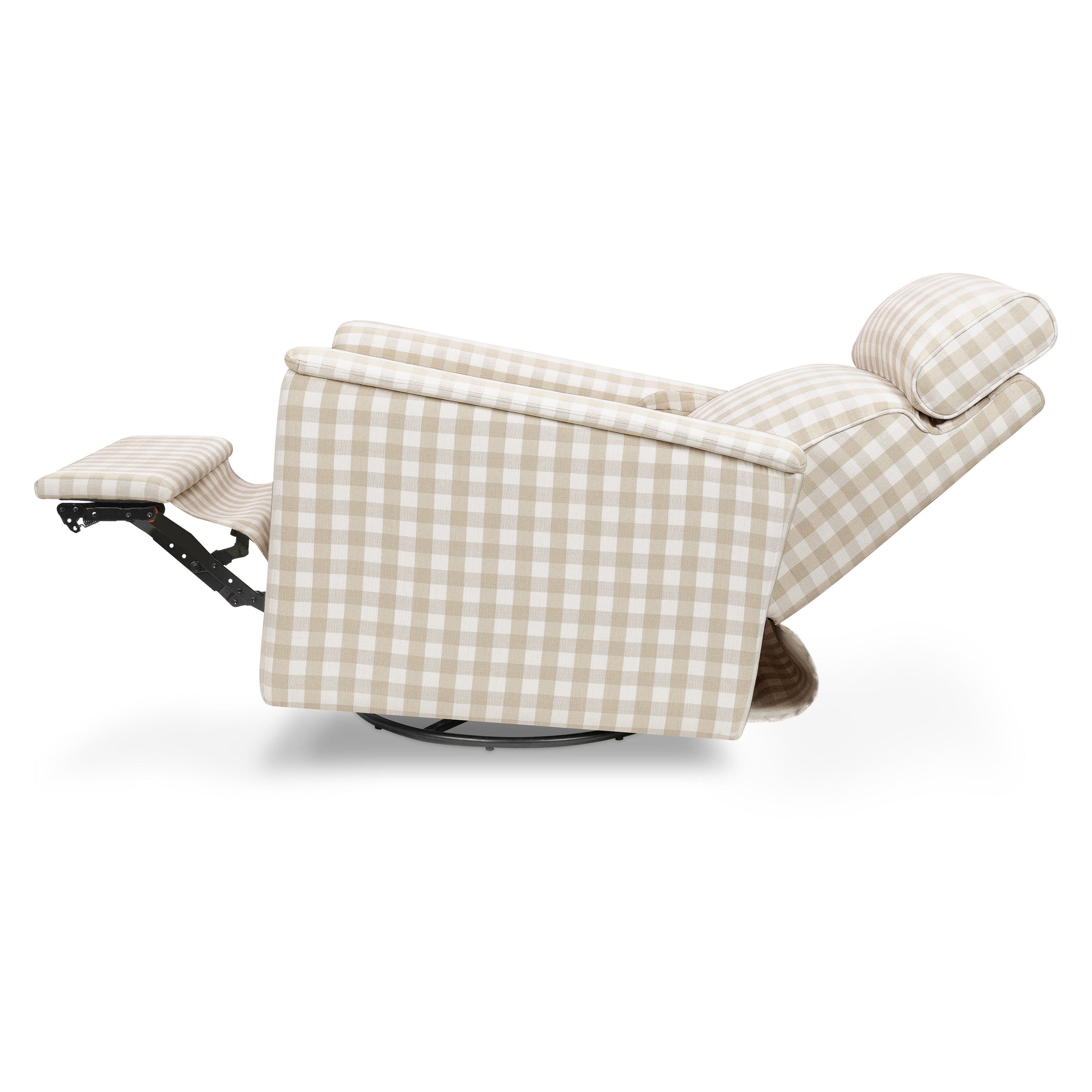 M17182TGH,Willa Pro Power Glider Recliner w/ Power Lumbar in Tan Gingham