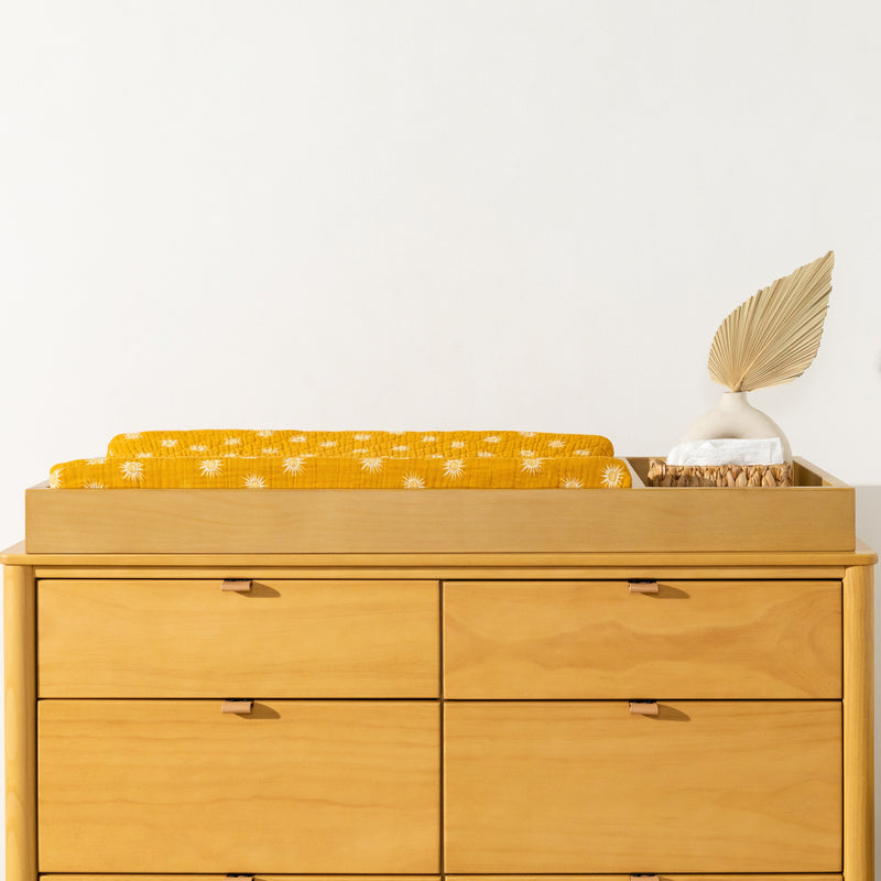 T26937,Golden Hour Quilted Muslin Changing Pad Cover Golden Hour Quilted Muslin Changing Pad Cover