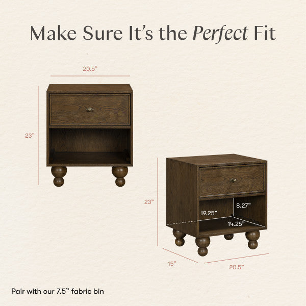 M33360TE,Nate Berkus x Babyletto Astre Nightstand in Toffee