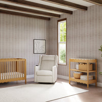 M11283PCMEW,Kiwi Deluxe Power Glider Recliner w/Heat&Massage in Performance Cream Eco-Weave