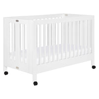 M6601W,Maki Full-Size Folding Crib w/Toddler Bed Conversion Kit in White Finish