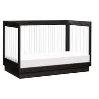 M8601KB,Harlow 3-in-1 Convertible Crib w/Toddler Bed Conversion Kit in Black/Acrylic