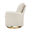 M20987WBG,Cali Pillowback Swivel Glider in Ivory Boucle w/ Gold Base