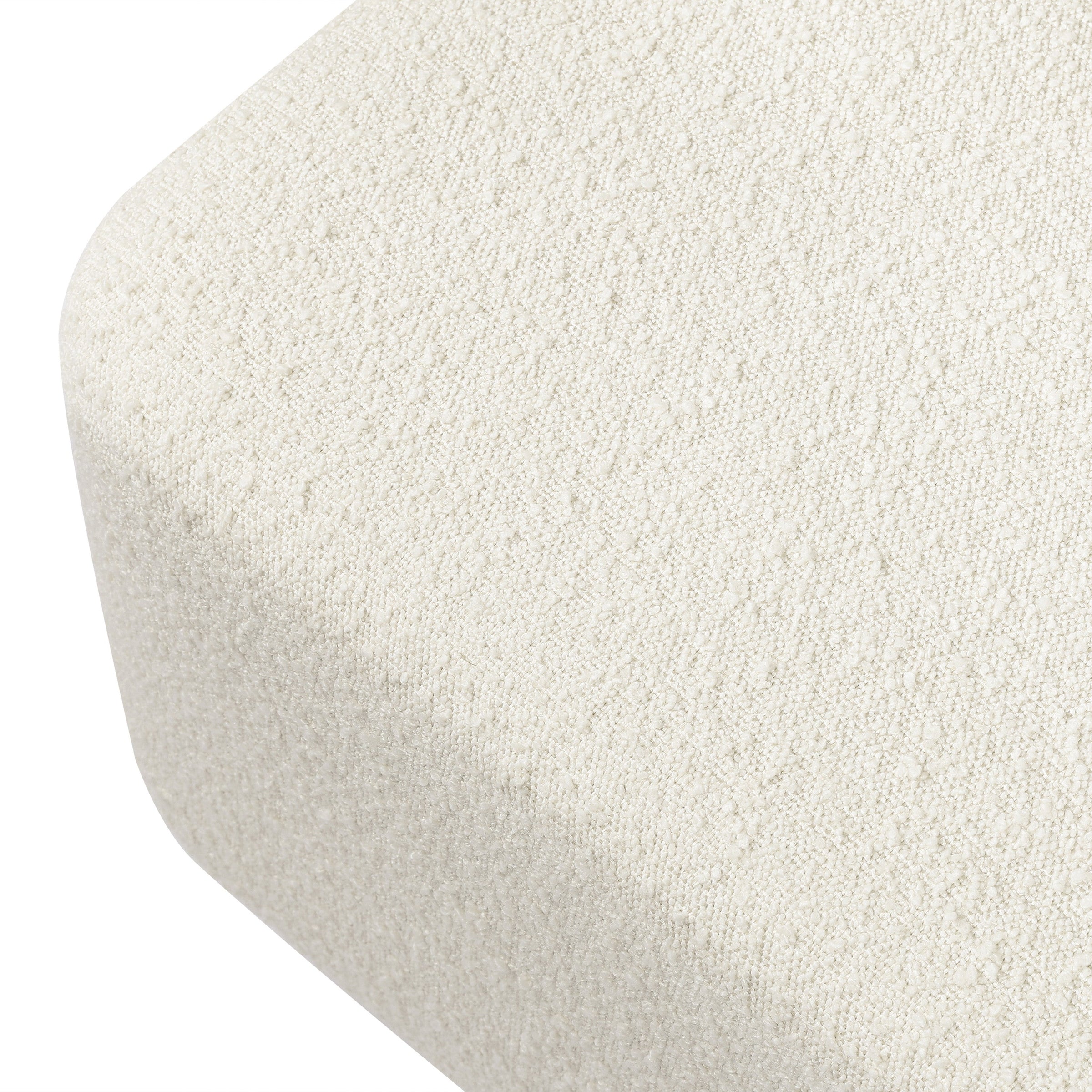 M26385WBG,Kiwi Gliding Ottoman in Ivory Boucle w/ Gold Base