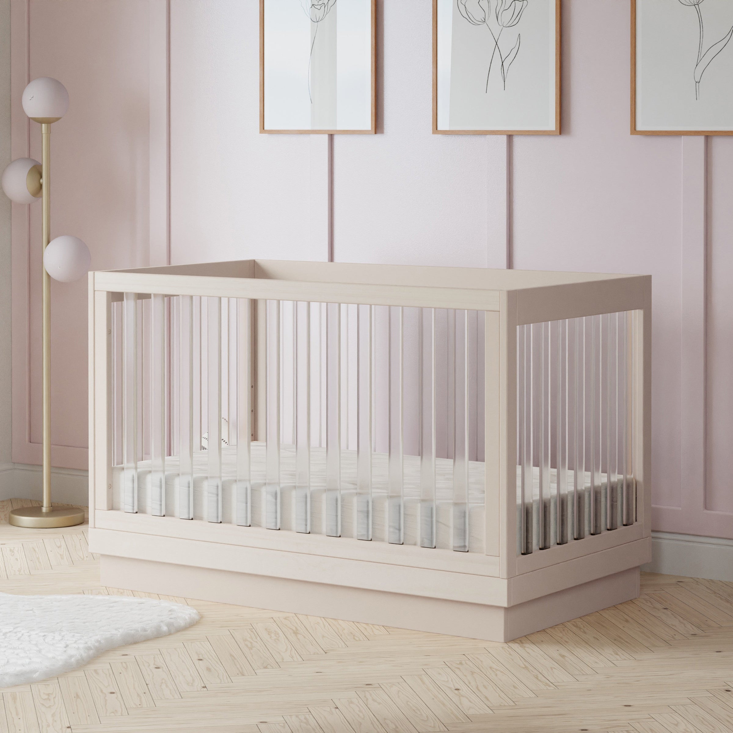 M8601KNX,Harlow 3-in-1 Convertible Crib w/Toddler Bed Conversion Kit in Washed Natural/