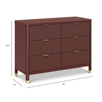 M26716CR,Brimsley Tambour 6-Drawer Assembled Dresser in Crimson