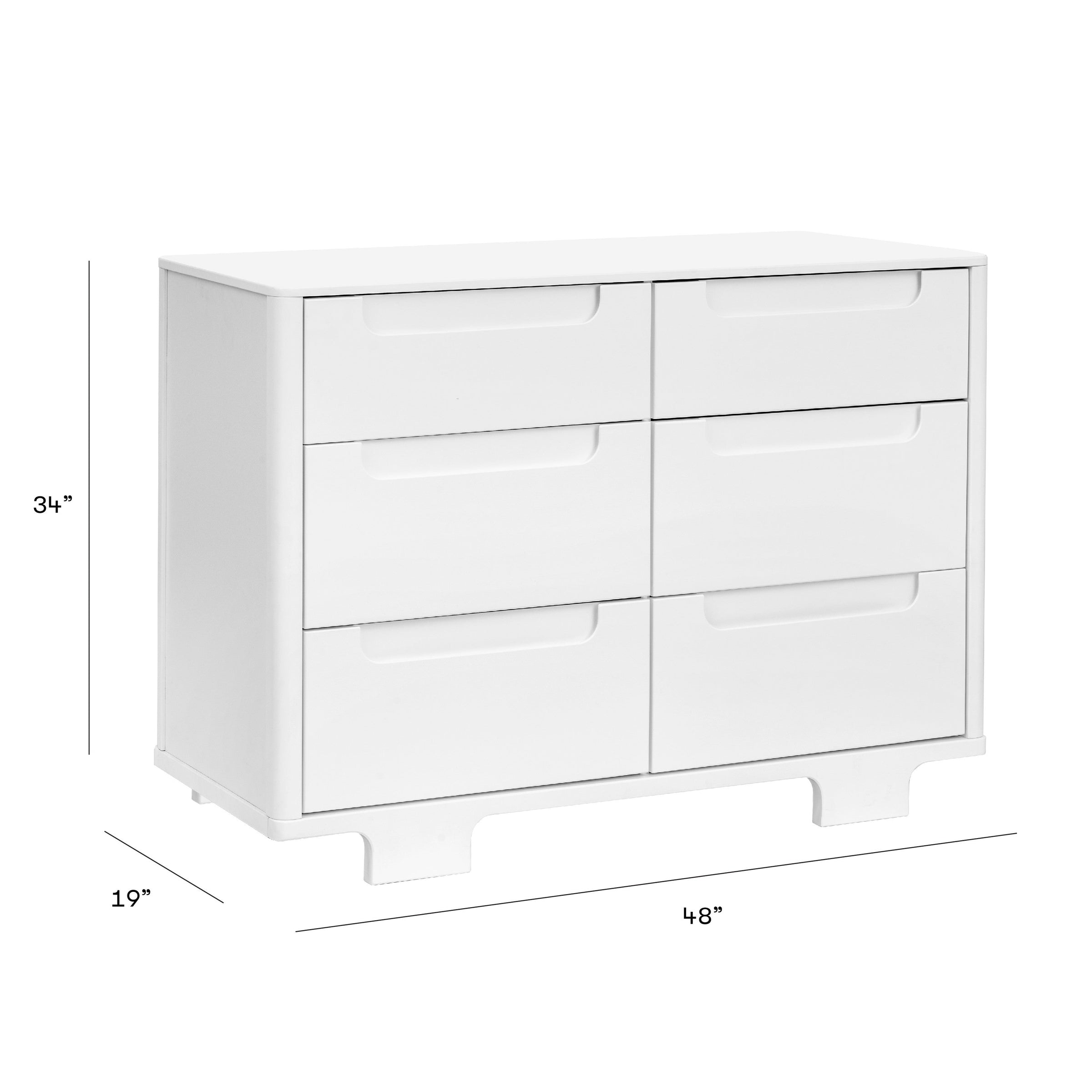 M23426W,Yuzu 6-Drawer Dresser in White