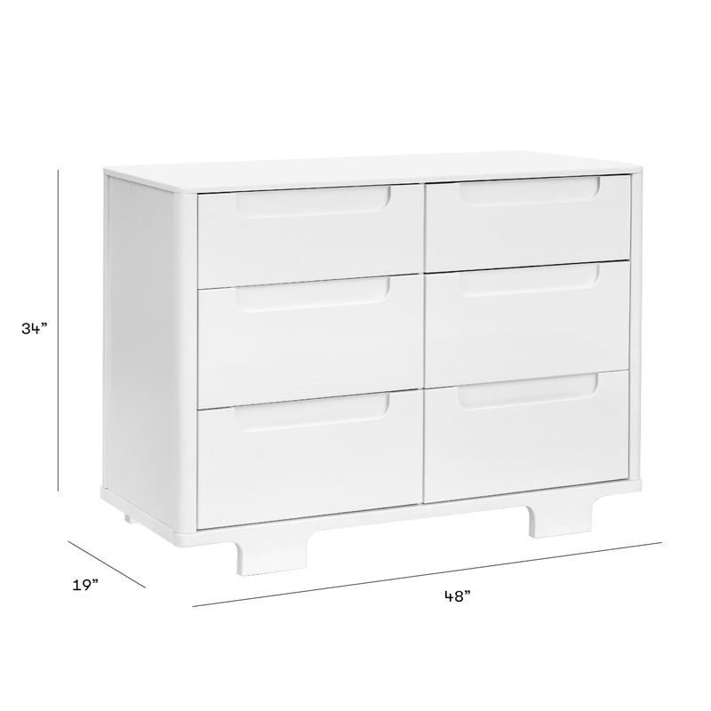 M23426W,Yuzu 6-Drawer Dresser in White