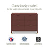 M26716CR,Brimsley Tambour 6-Drawer Assembled Dresser in Crimson