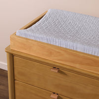 T29637DP,Dewdrop Quilted Muslin Changing Pad Cover in GOTS Certified Organic Cotton