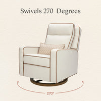 M23082PCMTB,Nate Berkus x Babyletto Sigi Pro Power Recliner in Performance Cream Linen w/Toffee Base