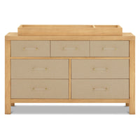 M24816HYPSEW,Eloise 7-Drawer Assembled Dresser in Honey & Performance Sand Eco-Weave