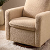 M20987CSGDB,Cali Pillowback Swivel Glider in Chai Shearling w/ Dark Wood Base