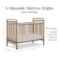 M15501VG,Abigail 3-in-1 Convertible Crib in Vintage Gold