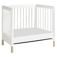 M12998WNX,Gelato 4-in-1 Convertible Mini Crib and Twin bed in White Finish w/Washed Natural Feet