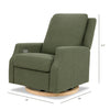 M22286OBLB,Crewe Electronic Swivel Glider Recliner in Olive Boucle w/Light Wood Base