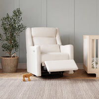M11286PCMEW,Kiwi Plus Power Glider Recliner w/ Power Headrest in Performance Cream Eco-Weave