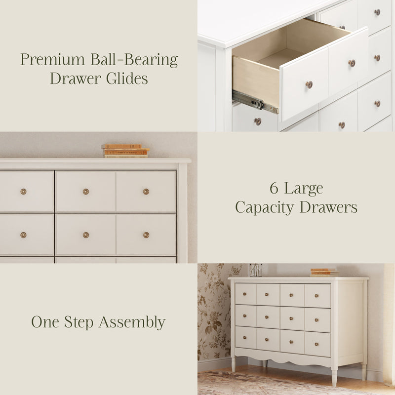 M7116RW,Liberty 6-Drawer Assembled Dresser in Warm White