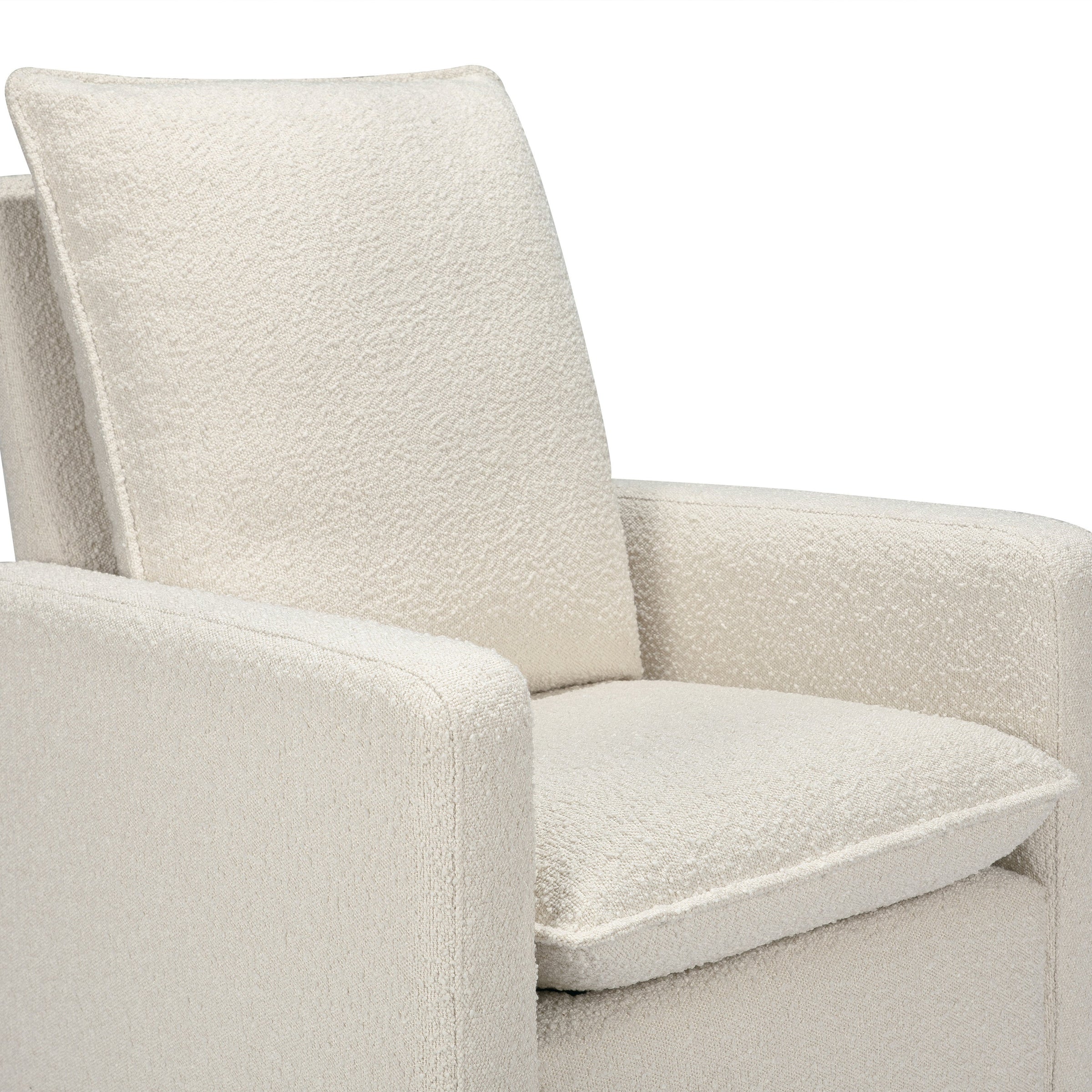 M20987WBG,Cali Pillowback Swivel Glider in Ivory Boucle w/ Gold Base
