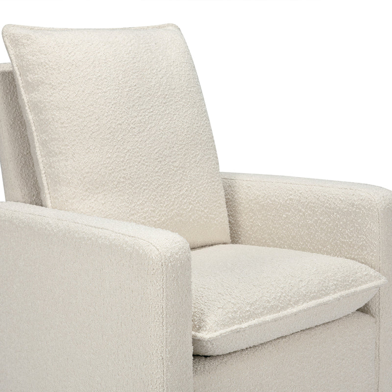M20987WBG,Cali Pillowback Swivel Glider in Ivory Boucle w/ Gold Base
