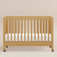 M6601HY,Maki Full-Size Folding Crib w/ Toddler Bed Conversion Kit in Honey