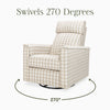 M17182TGH,Willa Pro Power Glider Recliner w/ Power Lumbar in Tan Gingham