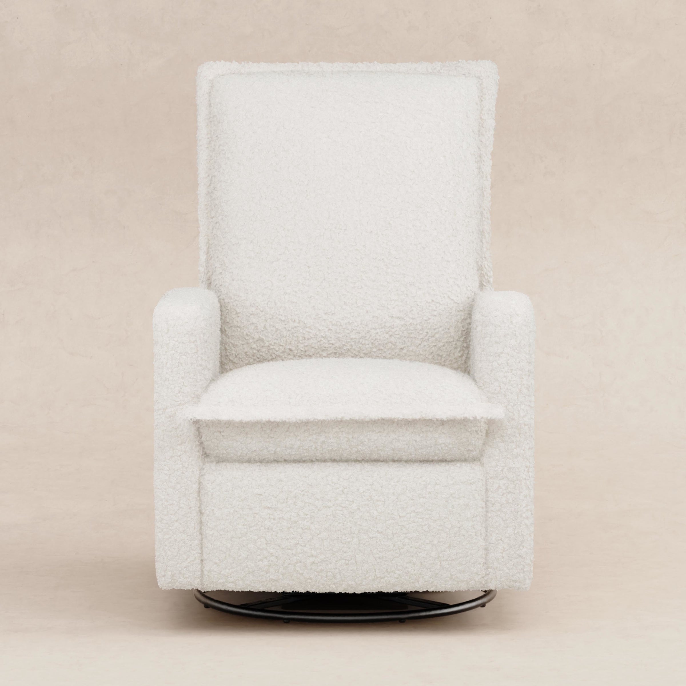 M20977CMSG,Cali Flange Gliding Swivel Recliner in Cream Shearling