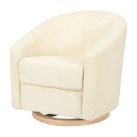 M5887IVCL,Madison Swivel Glider in Ivory Velvet Checker w/ Light Wood Base