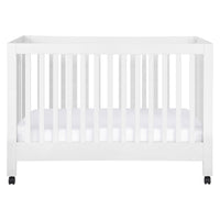 M6601W,Maki Full-Size Folding Crib w/Toddler Bed Conversion Kit in White Finish