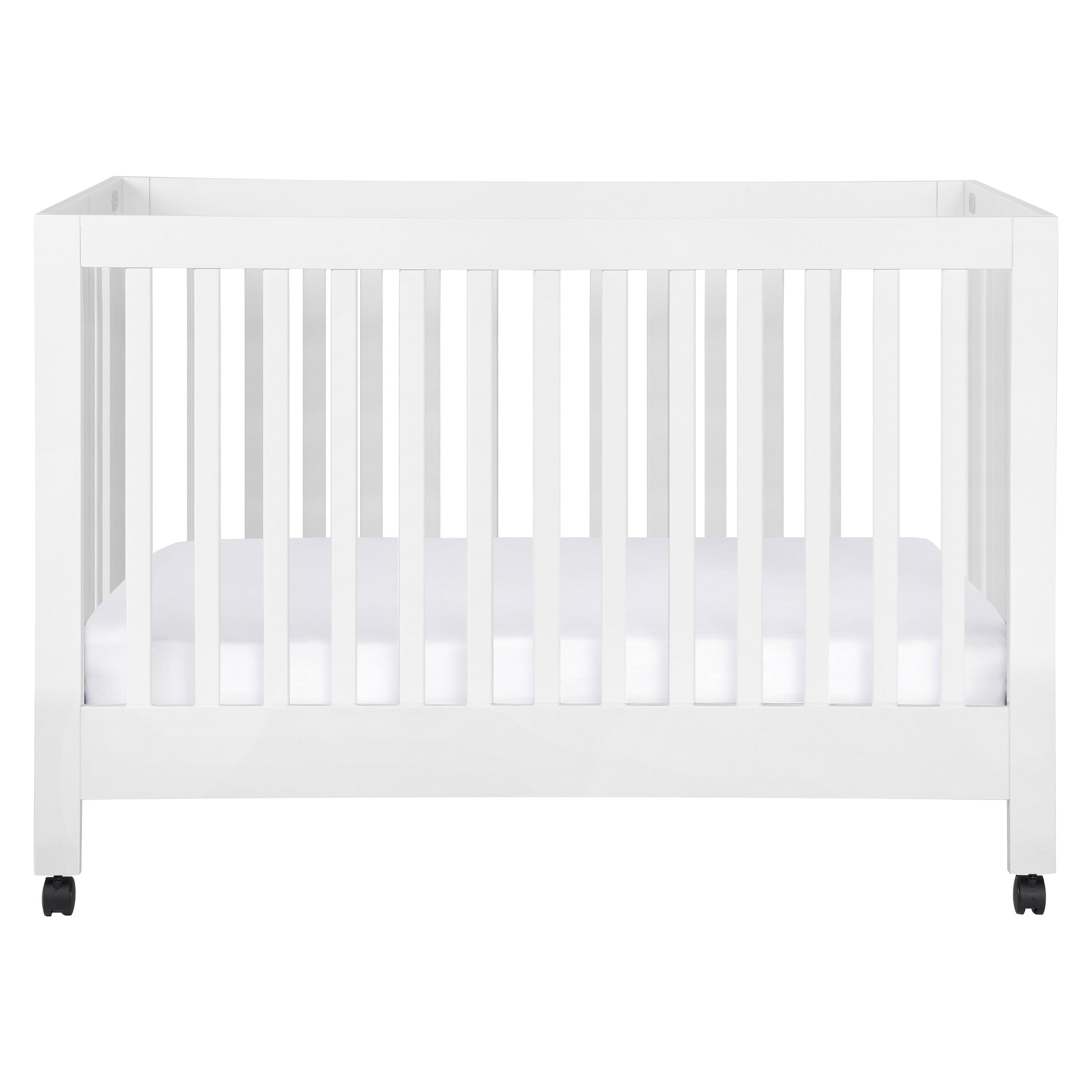 M6601W,Maki Full-Size Folding Crib w/Toddler Bed Conversion Kit in White Finish