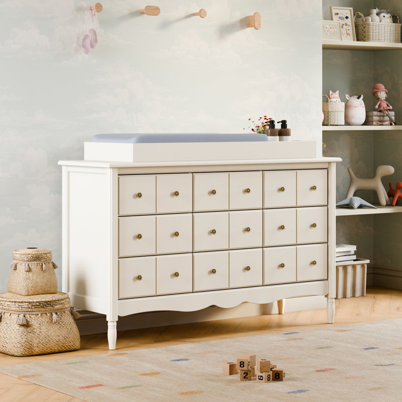 M7128RW,Liberty 9-Drawer Assembled Dresser in Warm White