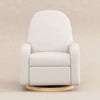 M23188PCMEWLB,Nami Glider Recliner w/ Electronic Control and USB in Performance Cream Eco-Weave w/Light wood base