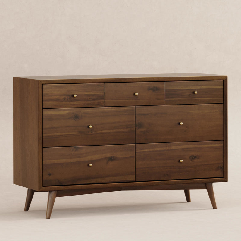 M15916NL,Palma 7-Drawer Double Dresser  Assembled in Natural Walnut