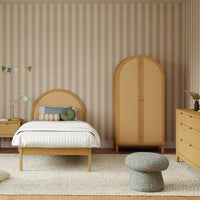 M25929HY,Bondi Cane Armoire  Assembled in Honey