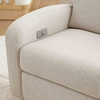 M23188PBEWLB,Nami Glider Recliner w/ Electronic Control and USB in Performance Beach Eco-Weave w/ Light Wood Base